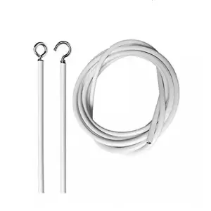 B K JAGAN & CO 2 m Curtain Wire Spring Steel Cord Cable Kit with Hooks and Eyes Model No 125WIRE5