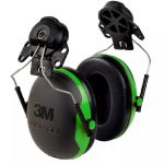 3M 93045937285 Peltor X-Series Cap-Mount Earmuffs Black and Green X1P3E