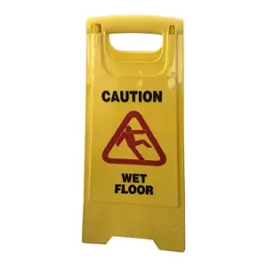 Ladwa Caution Sign Board Cleaning - Wet Floor Plastic Yellow