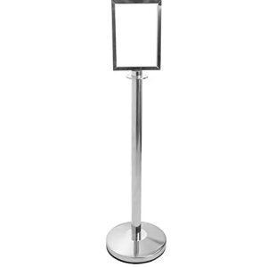 Ladwa Stainless Steel Q Manager with A4 Signplate for Airports, Banks, Restaurants, Hotels Nylon