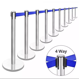 Ladwa Stainless Steel Q Manager with Blue Tape for Social Distancing (LSI - QM)