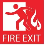 Color World Express 12X12 Inches Fire Exit Vinyl Self Adhesive Sticker SS-02