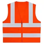 Areevanz 240 GSM Cotton Orange Safety Jacket with 2 Inch High Visible Reflective Line Tape Size- L