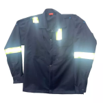 Genric RT-17 Cotton Navy Blue Safety Boiler Suit with Green & Grey Reflective for Men